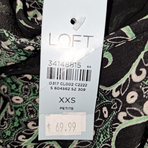 Loft Garden Shirred Dress with Spades Size XXSP Petite - Picture 9 of 10